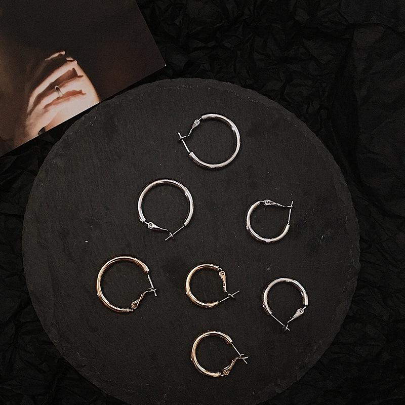 Silver Hoop Earrings: Korean Style, Popular, All-Match, High-End, Celebrity Fashion