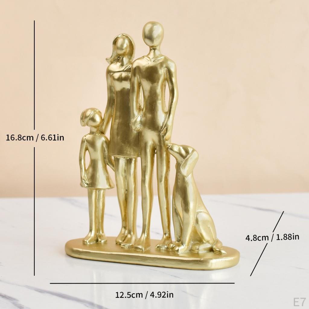 Paar und Hund Skulptur Statue Sammlung Moderne Familienfiguren Heimdeko für Bücherregal Geschenk