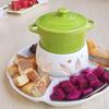 Ceramic 220ml  Colorful Fondue Pot Set with Dipping Forks  for Chocolate & Cheese, Includes Marshmallows & Banana Slices"