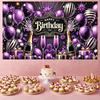 180x110cm Glamour Purple Theme Birthday Banner Party Background Anniversary Backdrop Hanging Cloth Party Decoration Supplies