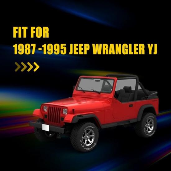 Smoked Square Front Side Bumper Marker Housings Light 87-95 For Jeep Wrangler YJ