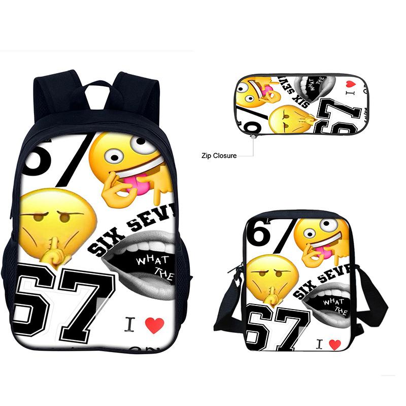 Shadow Milk Cookie 3-delige Set Rugzak Schooltas Met Schouderband Etui Set Cadeau voor Jongeren Studenten Geweldig voor Dagelijkse Activiteiten