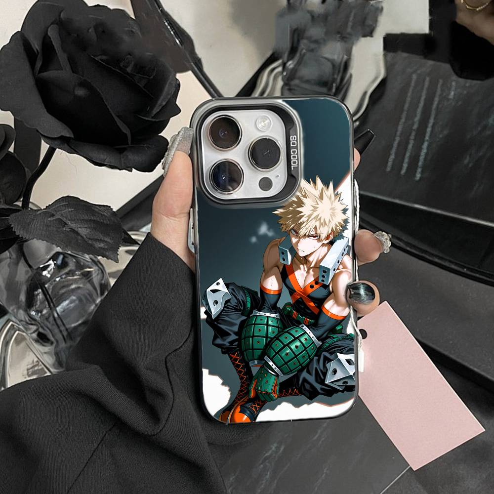 Katsuki Bakugo R-Hero Academia Phone Case For iPhone 17,16,15,14,13,12,Pro MAX Black Matte Shockproof Cover