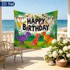 Birthday Roses Balloons Gifts Celebration Banner, Polyester Backdrop for Home Decor & Party Supplies