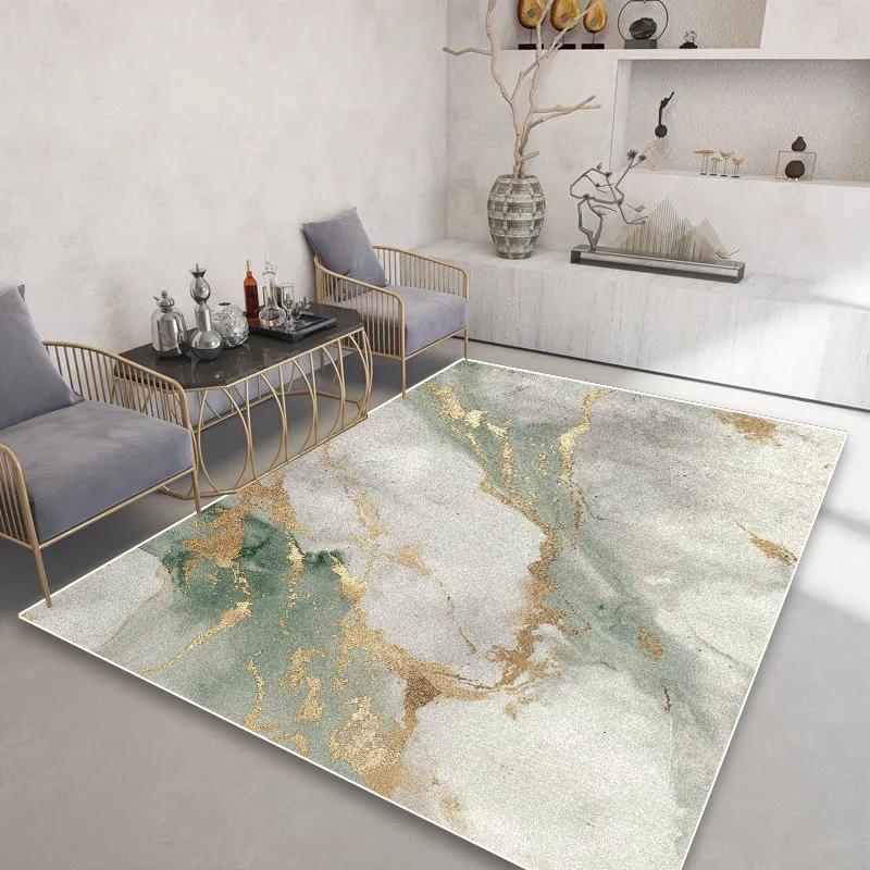 Modern Luxury Marble Carpets for Living Room Abstract Decoration Sofa Area Rug Easy Clean Bedroom Lounge Rugs Non-slip Table M