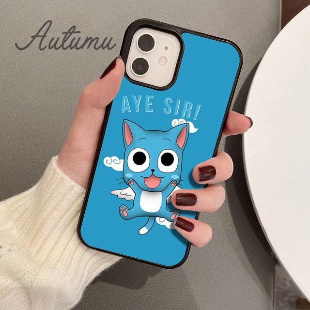 

Чехол для телефона «Fairy Tail Happy» для iPhone 11, 12, 13, 14 Pro Max mini X XR XS SE 2020 5 6S 7 8 Plus, Samsung Galaxy S21 S22, чехол iPhone 6plus