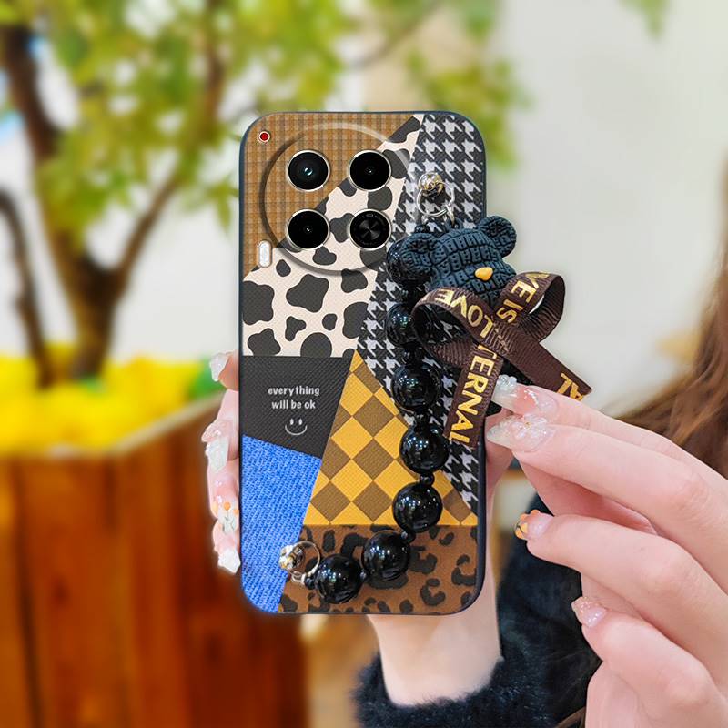 Soft Case Black Pearl Pendant Phone Case For Tecno Camon30/4G/5G/CL6/CL7 Silicone Dirt-resistant Protective Case Cartoon