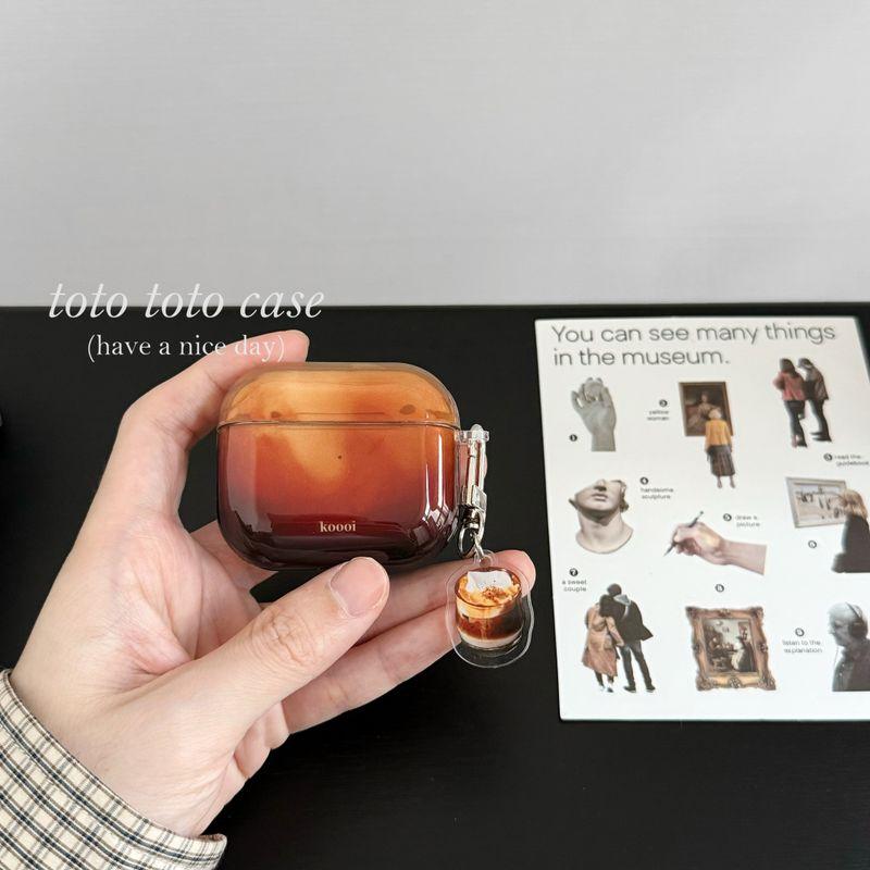 

Чехол для наушников для Apple 1/2 поколения Беспроводной защитный чехол Плетеный шнурок Подвеска Латте 3 поколение Airpodspro2 Чехлы для наушников Новинка Apple Airpods Pro Shell + latte coffee pendant