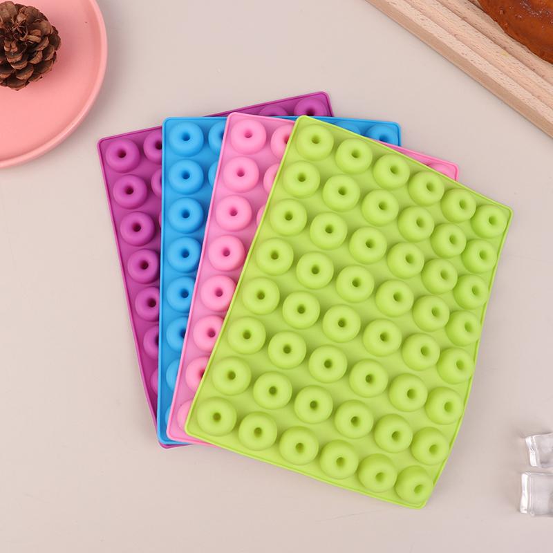 48 Cavity Mini Doughnut Pan Silicone Mold Jelly Candy Chocolate Mold Diy Mini Donuts Party Kitchen Baking Mold Snacks Maker