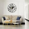 Large World Map Wall Clock, Metal Minimalist Modern Clock, Round Silent Non-Ticking Battery Operated Wall Clocks for Living Room/Home