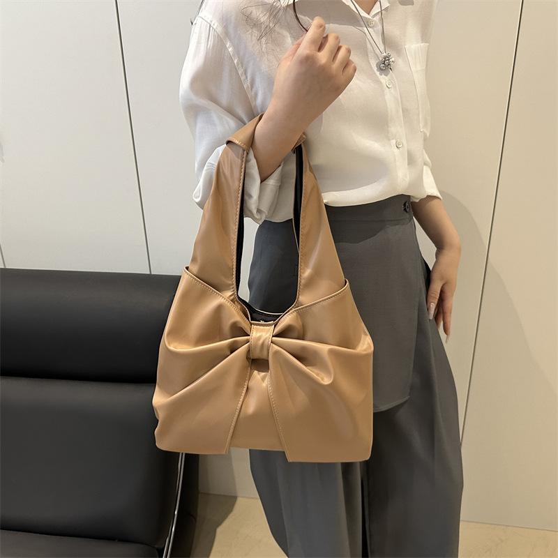 New Fashion Women's Bowknot Design Minimalist Chic Large Capacity Armpit Single Shoulder Bag