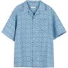 Ss24 Pattern Printed Single-Breasted Short Sleeve Shirt Men Shirts Blue C7812-X0L