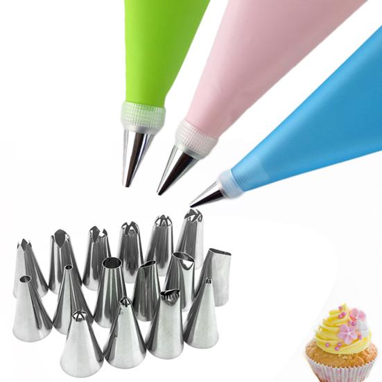 18Pcs/Set Icing Tips Non-stick DIY Creation Food Grade Cream Nozzles for Cakes