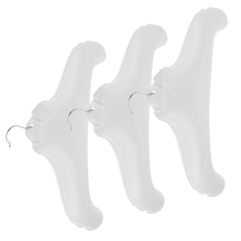 3 Pcs Coat Hanger Inflatable Shirt Hangers Clothes Rack Plastic Pendant Drying for Closet White Travel Organizer