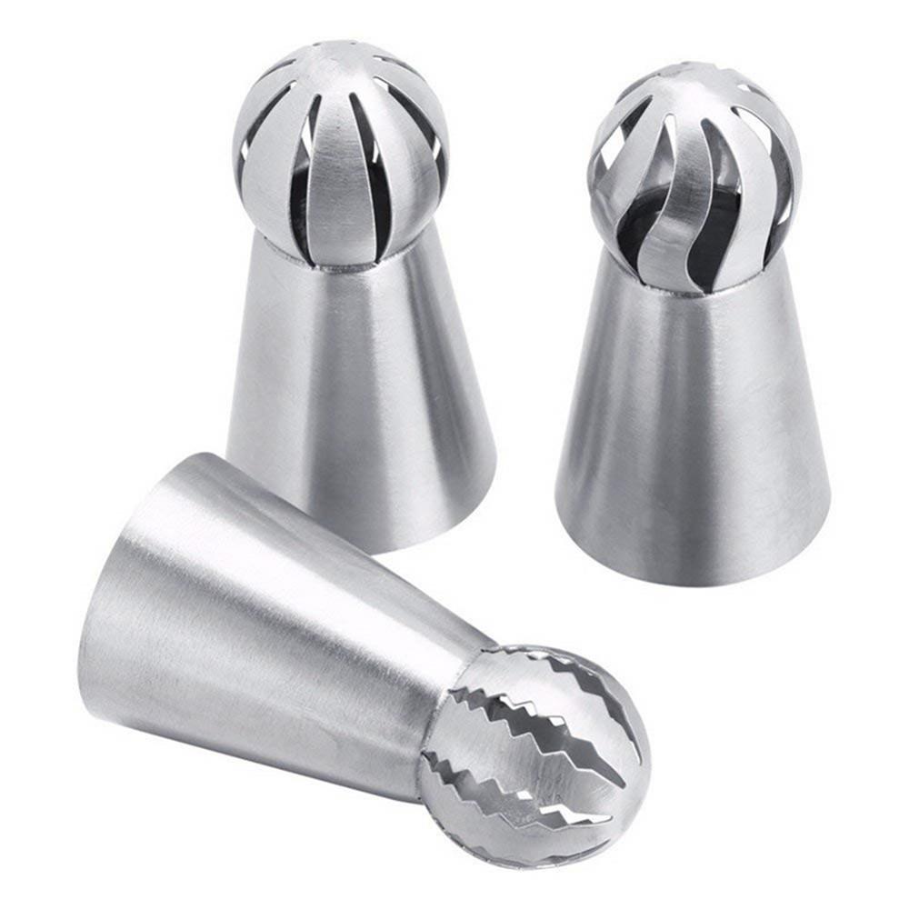 3Pcs/Set Torch Ball Flower Icing Nozzles 304 Stainless Steel Pastry Tube Kitchen Supplies Cake Decorating Tool Supplies Cookies