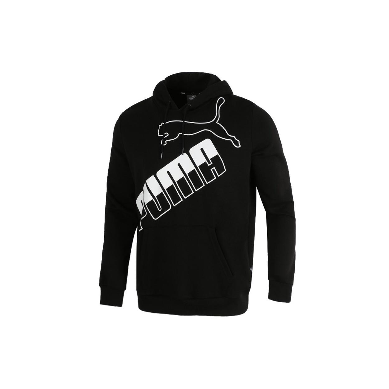 PUMA Big Logo Hoodie  Black White  Men s 588667-01 M