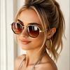 1pc European and American Retro Men's and Women's Fashionable Sunglasses Trend Versatile Summer Sun Shading and UV Protection Fr