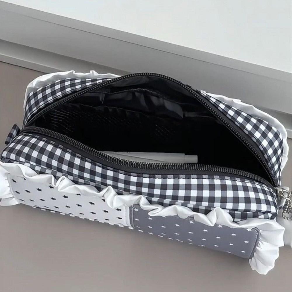 INS Pen Pouch Ruffle Trim Storage Pouch New Stationery Bag For Students