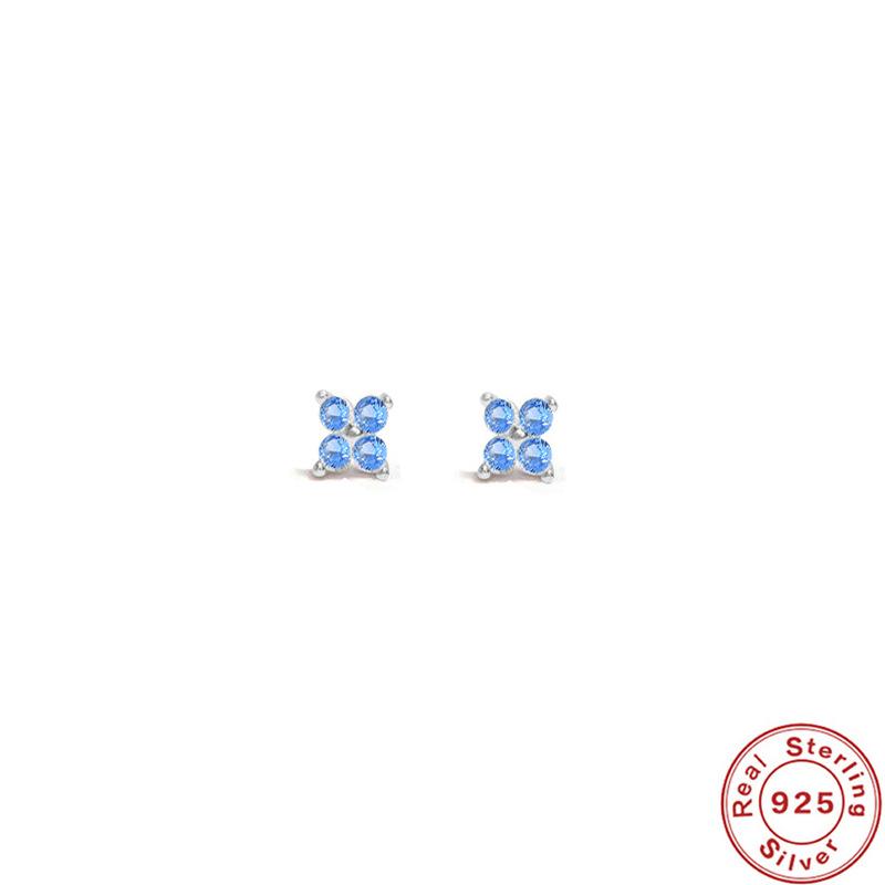 S925 Sterlingsilber Blütenblatt Kristall Blume Ohrstecker Mehrgröße Stilvoll und schlicht Mini Ohrstecker mit Diamanten