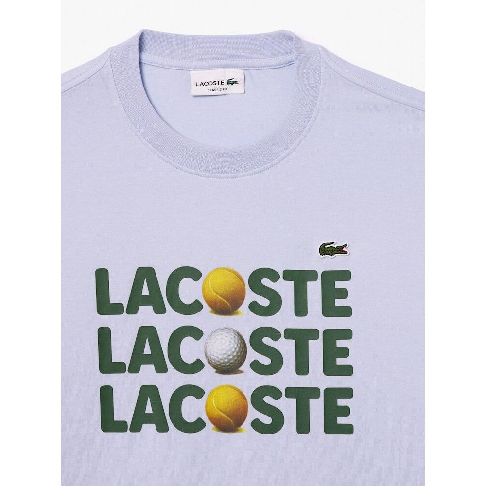 LacosTe Mens Heavy Jersey LeTTering Ball Graphic T shirT Th7370 54g J2g q2nTh7370 54gJ2g