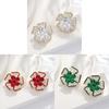 Vintage Flower Ear Studs With Rhinestone Embellishments For Elegant Women
