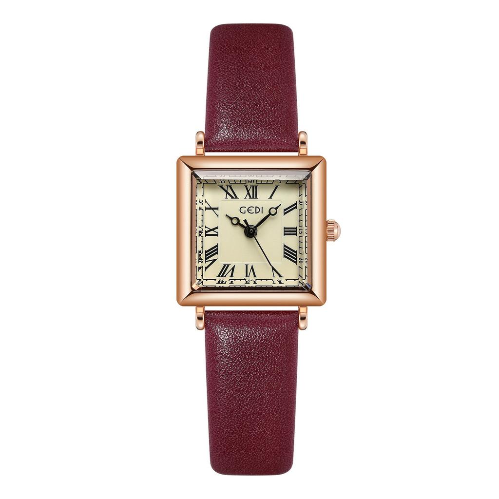 Gedi Женские винтажные квадратные наручные часы с кварцевым механизмом
