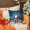 New Christmas Pillow Cover Holiday Decoration Santa Claus Print Cushion Linen Stain-resistant Home Sofa Cushion