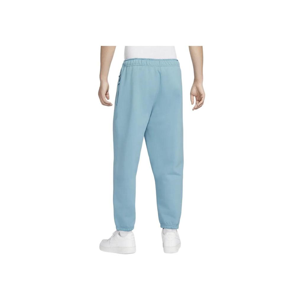 Nike Solo Swoosh Casual Comfortable Soft Simple Fleece Knit Sports Pants Men Bottoms Denim-Blue-Green White DX1365-464