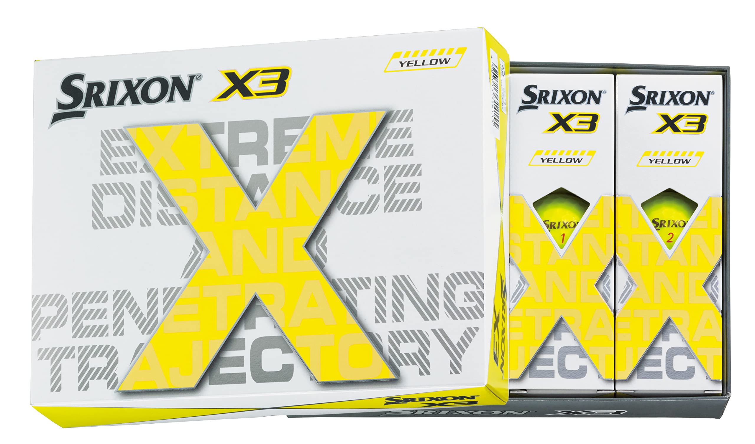 

Мячи для гольфа DUNLOP SRIXON X3 2022 Модель 1 дюжина Желтые (12 шт.) жёлтый