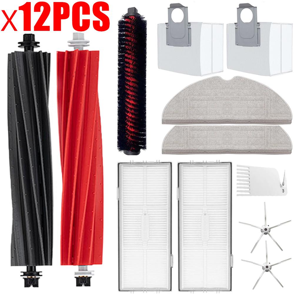 Spare Parts For Roborock S8 S8 Pro Ultra S8+, DuoRoller Main Side Brushes Mop Cloths HEPA Filters Dust Bags Accessories