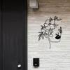 Iron Flower Girl Wall Art, Metal Sculpture for Indoor Outdoor Farmhouse Living Room Office Patio Balcony, Durable Home Decor