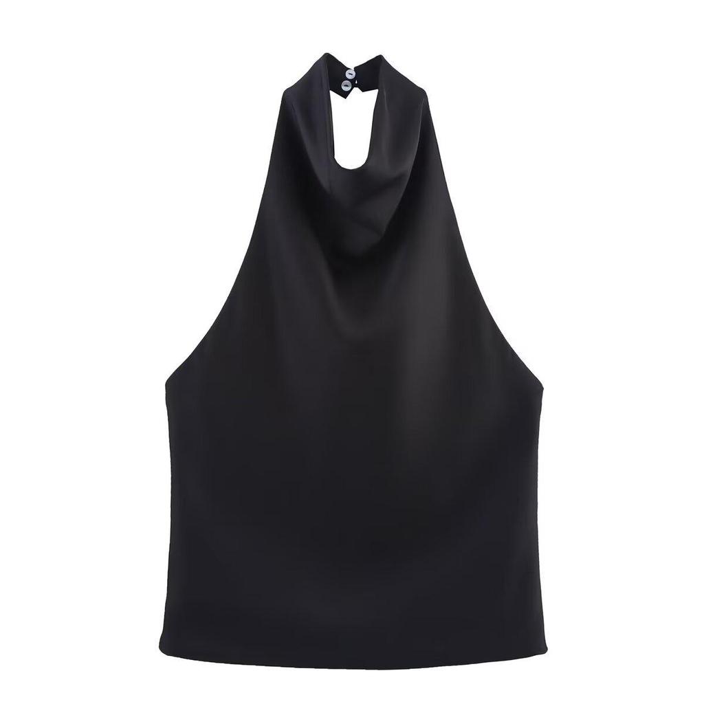 European & American Women's Satin Halter Top - Trendy INS Influencer Style