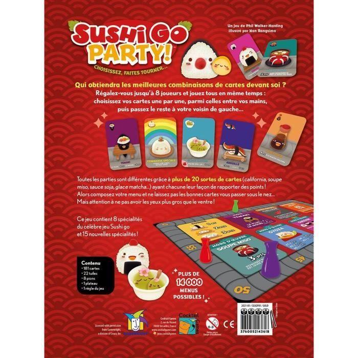 Jeux de société - asmodee - sushi go party ! - noir/jaune/blanc/rouge - 20 min - 2 joueurs ou plus
