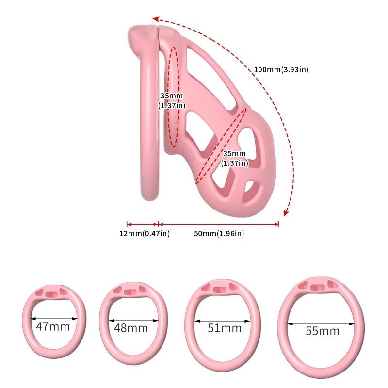 Soft silicone chastity cage pink cock cage lockable male chastity device belt 4size cock ring femdom 18+ adult sex toys for men.