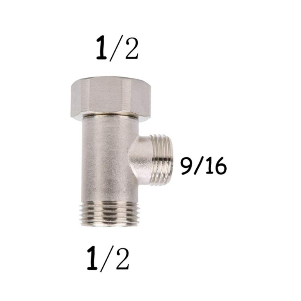 3/8' 1/2' 9/16' 15/16' Tee Joint 3 Way T Valve Connector Durable Toilet Seat Bidet Attachment