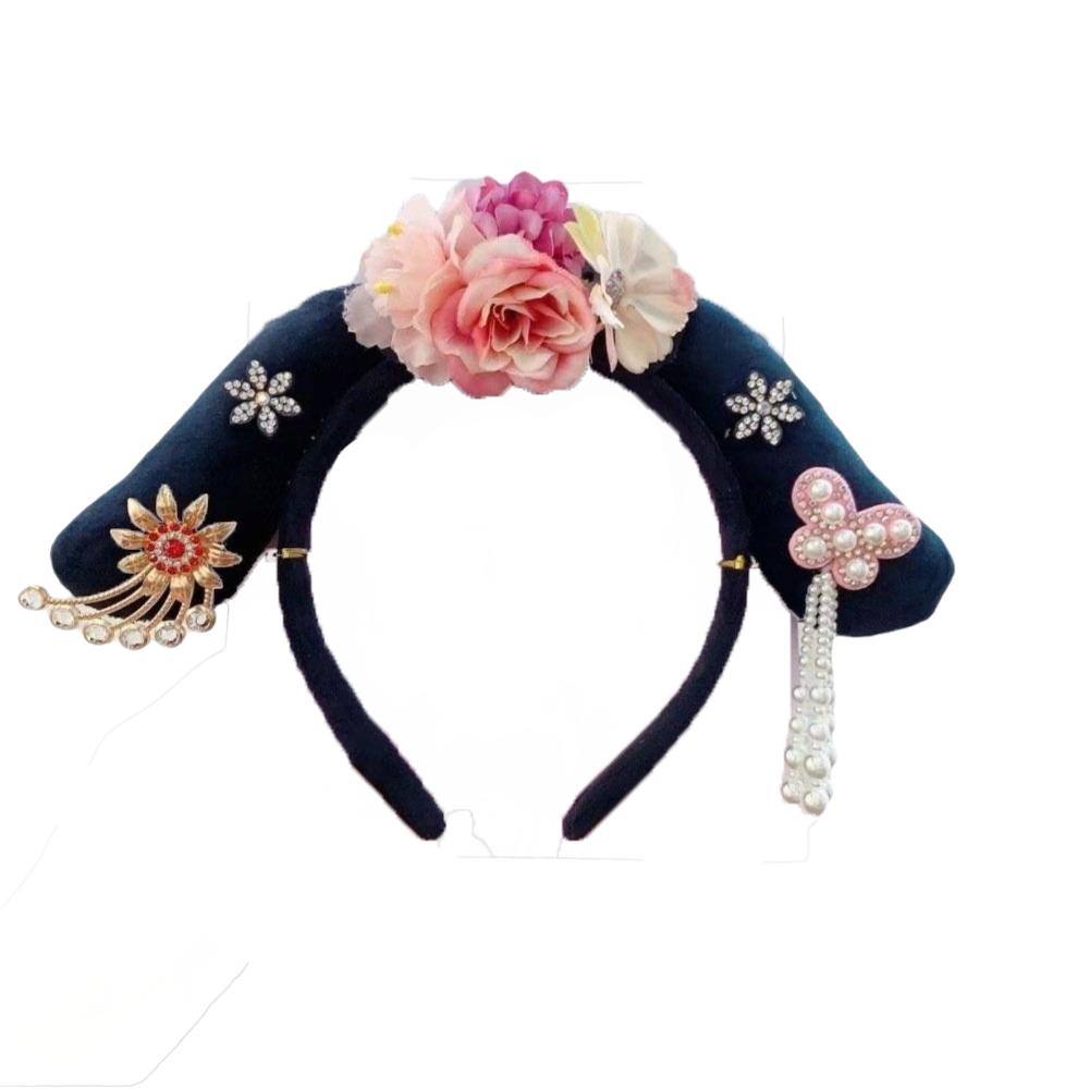 Flower Hanfu Headband Pearl Ancient Style Hair Hoop Classical Chinese Style Headwear  Princess