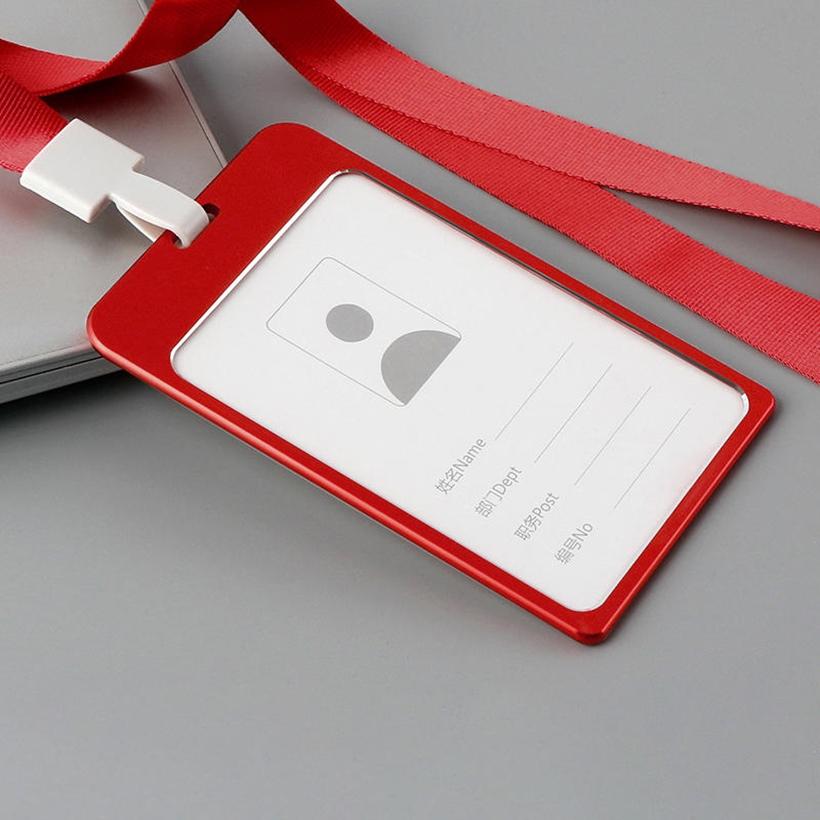 Work Badge Holder Removable Lanyard Multi-Purpose Vertical ID Card Holder Protector Case with Clear Window