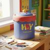 Cartoon Mini Waste Bin with Cover Waste Paper Basket Storage Bucket Tea Slag Can  Office