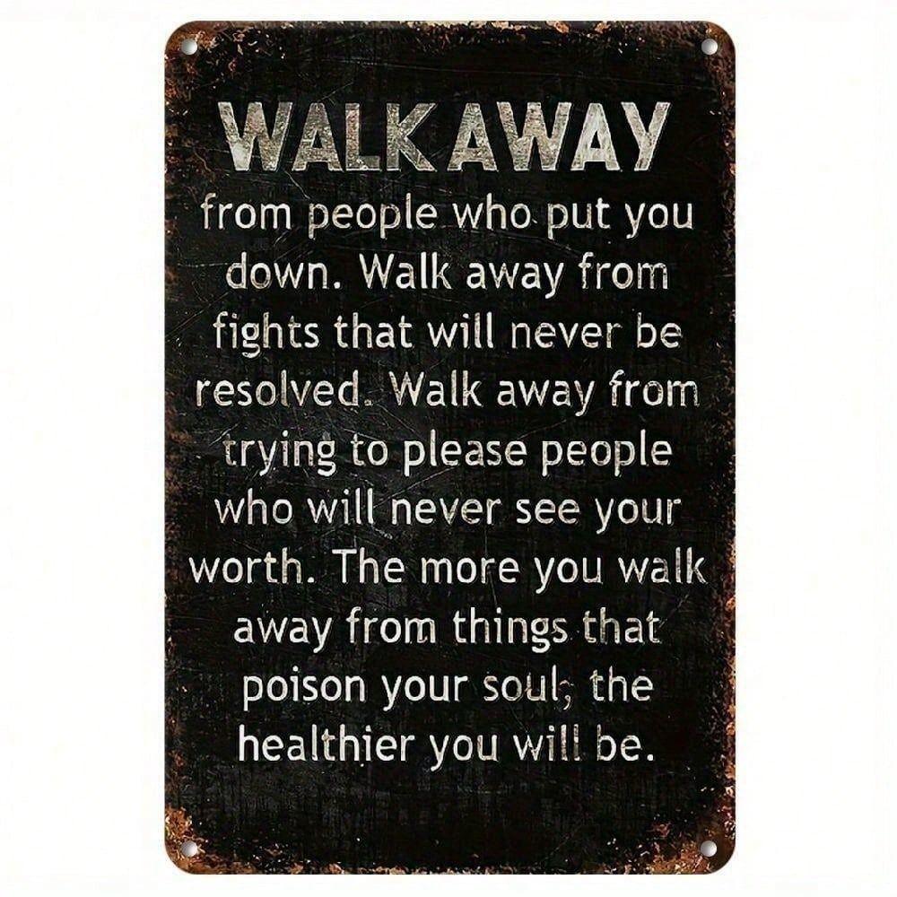 Vintage Metal Poster Motivational Quote Wall Sign for Home