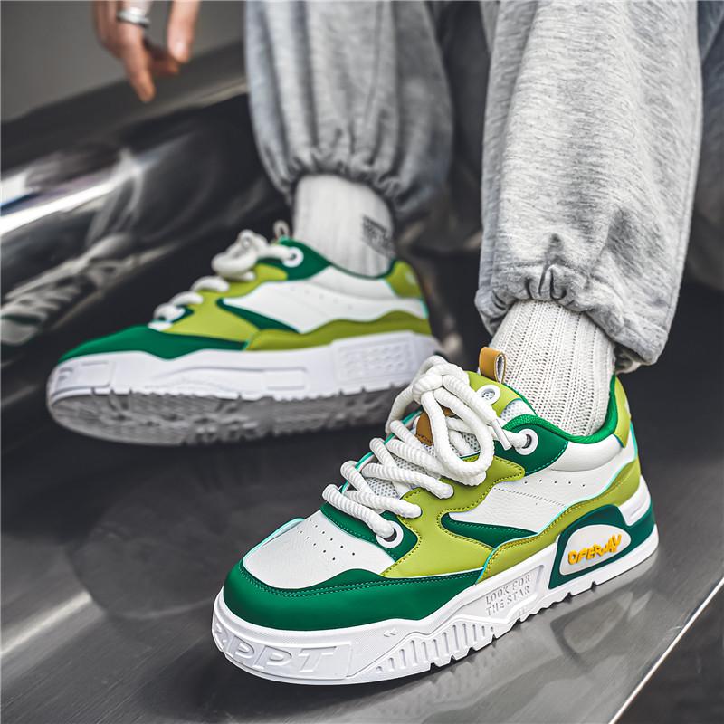 2024 New Fashion Sports Shoes Men's Leather Comfortable and Lightweight Casual Shoes Outdoor Walking Board Shoes Mixed Colors