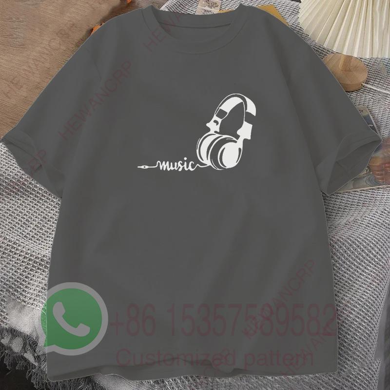 Mens 100 Cotton Earphone Tshirt Tracksuit Casual Sportswear Crew Neck Pullover Short Sleeve Tops Breathable Summer Streetwear