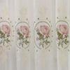 Elegantes Cortinas de Gasa Bordadas con Peonías - Voile Transparente de Lujo para Sala de Estar o Dormitorio