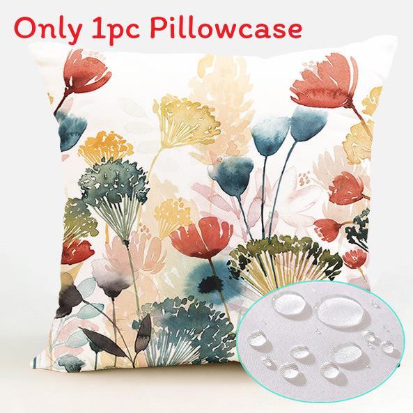 Polyester Waterproof Pillow Cover With Floral Pattern For Living Room Decor