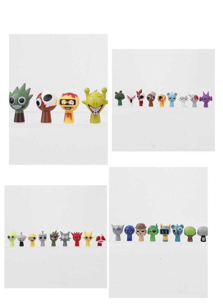 Sprunki Figures, Sprunki Plastic Models, Game Character Collection, 3.5cm Tall (48 Figures in Total, Color Box Packaging)