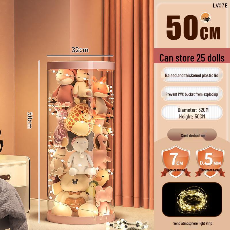 Plyschdocka Förvaringskorg med Dragkedja - Genomskinlig Gosedjursorganisatör