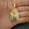 Egyptian  Iced Out Pharaoh Pendant Gold Color Stainless Steel Necklace For Women Men Ancient Egypt Jewelry Gift 2025