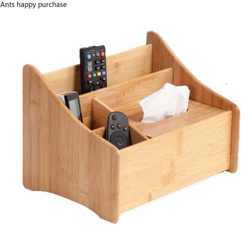 Bamboo Wood Remote Control Storage Box Living Room Office Desk Tea Set Entrance Key Sundries Finishing Box Tissue Box Storage