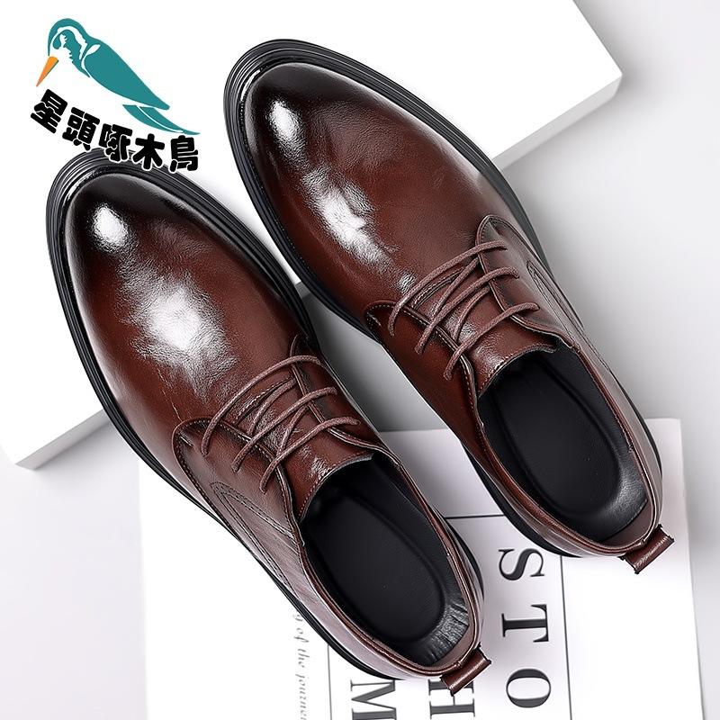 

Wenzhou leather shoes men s 2025 spring new business hand-scratched men s leather shoes British style 45