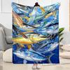 Fish Blanket Soft & Cozy Suitable for Seaside Office Couch for All Seasons Playful Design Ideal Gift for Friends Family Couples Picnic