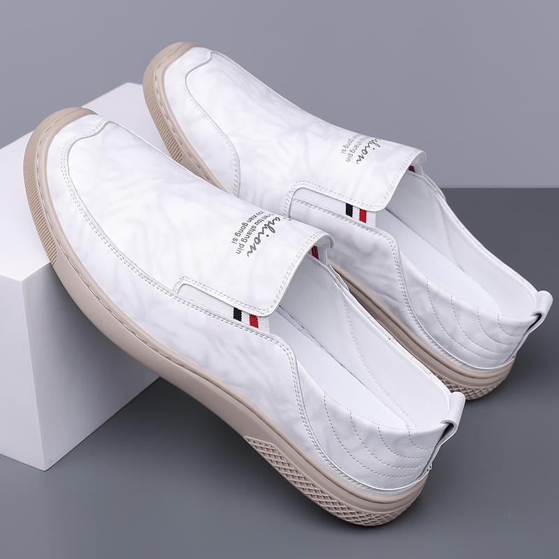 Men Leather Shoes Breathable Business Summer Slip On Loafers Man Casual Black Flats Driving Walking Shoes Moccasins